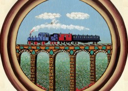 “Vijadukt“ ,1975. 30 x 30 cm. ulje-platno , privatno vlasništvo
